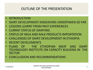 Capacity Building initiatives on dairy development 