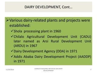 Capacity Building initiatives on dairy development 