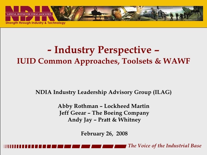 Ndia Ilag Common Toolsets And Lessons Learned Feb08 Uid Forum