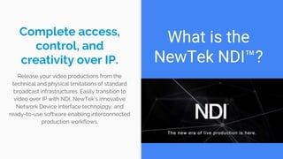 NewTek NDI now in PTZOptics Producer Kits