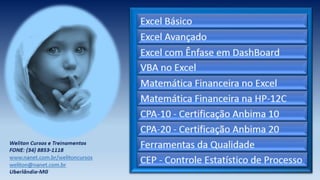 Programa de Cursos - Weliton Cursos e Treinamentos - Uberlândia