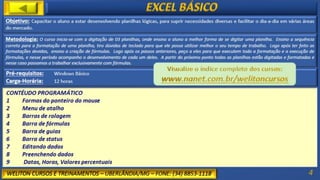 Programa de Cursos - Weliton Cursos e Treinamentos - Uberlândia