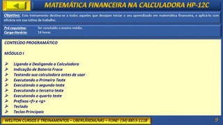 Programa de Cursos - Weliton Cursos e Treinamentos - Uberlândia