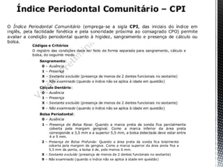 íNdices de condição periodontal