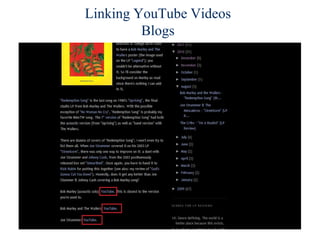 Linking YouTube VideosBlogs<br />
