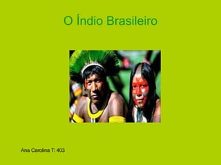 O Índio Brasileiro
Ana Carolina T: 403
 