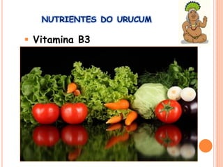  Vitamina B3
NUTRIENTES DO URUCUM
 