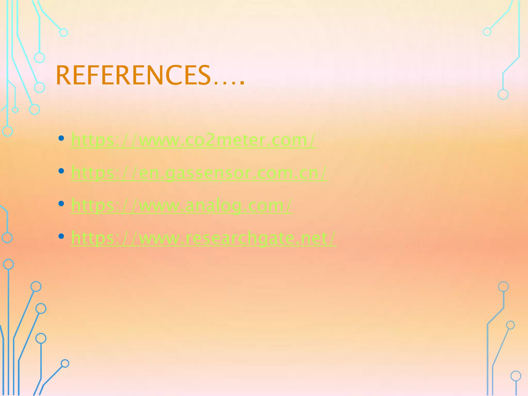 REFERENCES….
• https://www.co2meter.com/
• https://en.gassensor.com.cn/
• https://www.analog.com/
• https://www.researchgate.net/
 