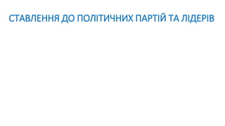 СТАВЛЕННЯ ДО ПОЛІТИЧНИХ ПАРТІЙ ТА ЛІДЕРІВ
 