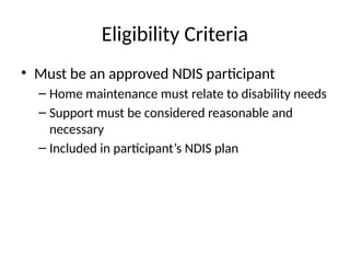 NDIS Home Maintenance Services | Safe & Accessible Homes | PPTX