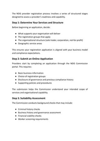NDIS Registration: How to Become a Registered NDIS Provider | PDF