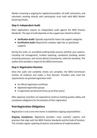 NDIS Registration: How to Become a Registered NDIS Provider | PDF