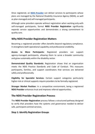 NDIS Registration in Australia: Provider Guide | PDF