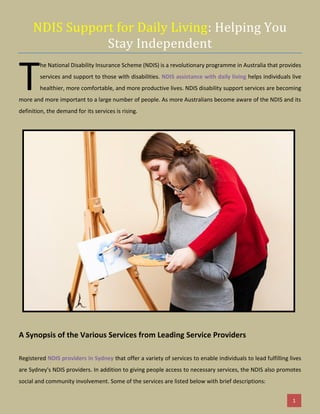 Comprehensive NDIS Support Services for Independent Living in Australia ...