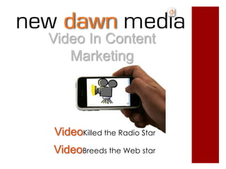 Video In Content
   Marketing




VideoKilled the Radio Star
VideoBreeds the Web star
 