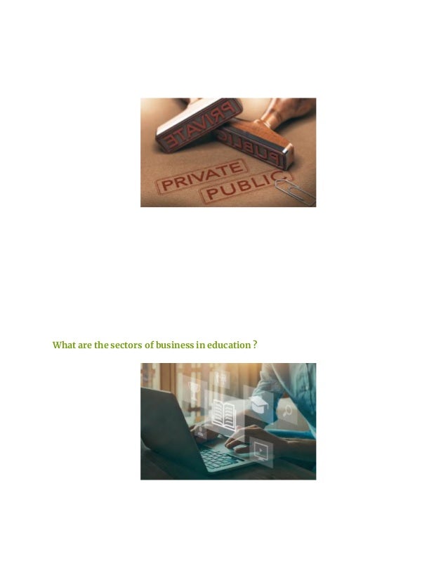 What are the sectors of business in education ?
 