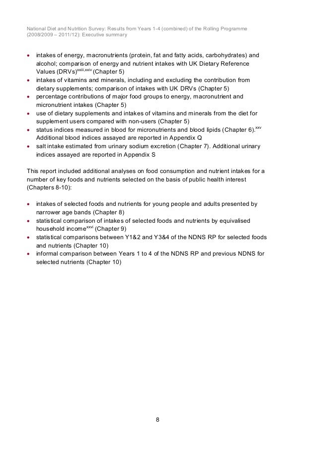 National Diet and Nutrition Survey (Rolling Programme) - uk national diet and nutrition survey