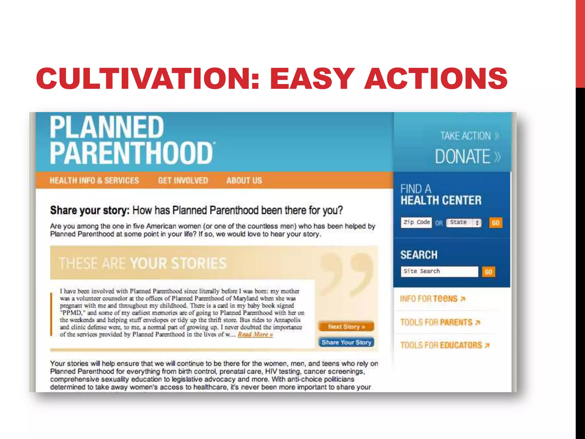 CULTIVATION: EASY ACTIONS
 