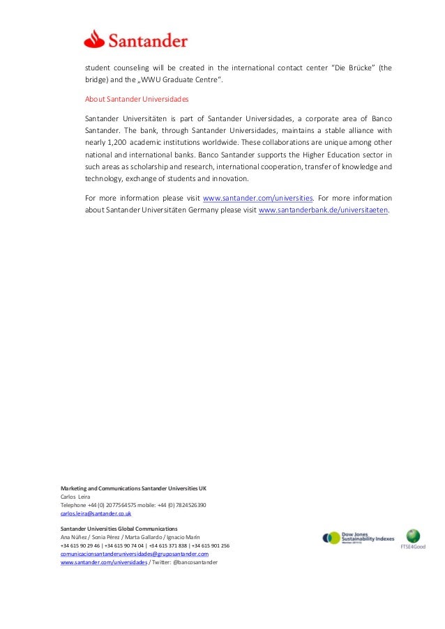 Santander Supports Students Of The University Of Munster