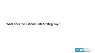 What does the National Data Strategy say?
 
