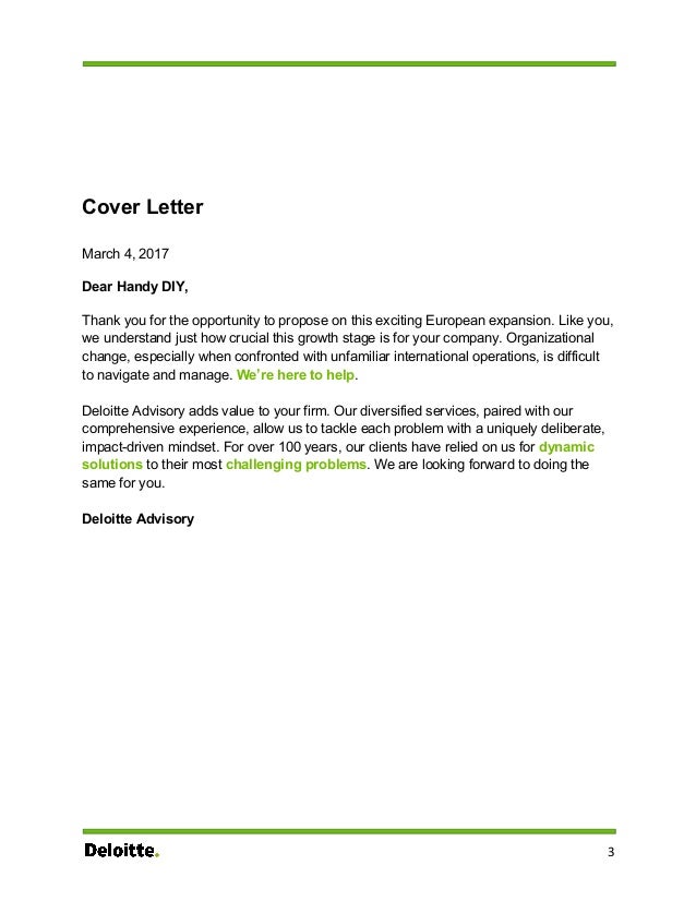 deloitte cover letters