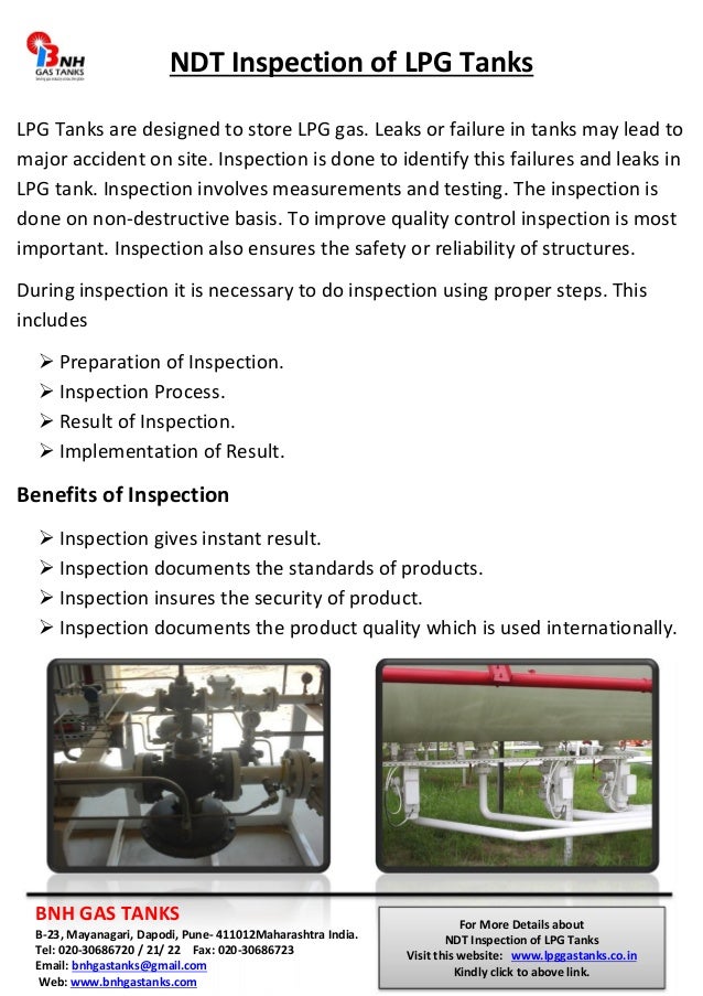 NDT Inspection of LPG Tanks