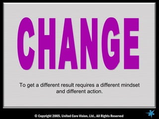 To get a different result requires a different mindset
                and different action.
 