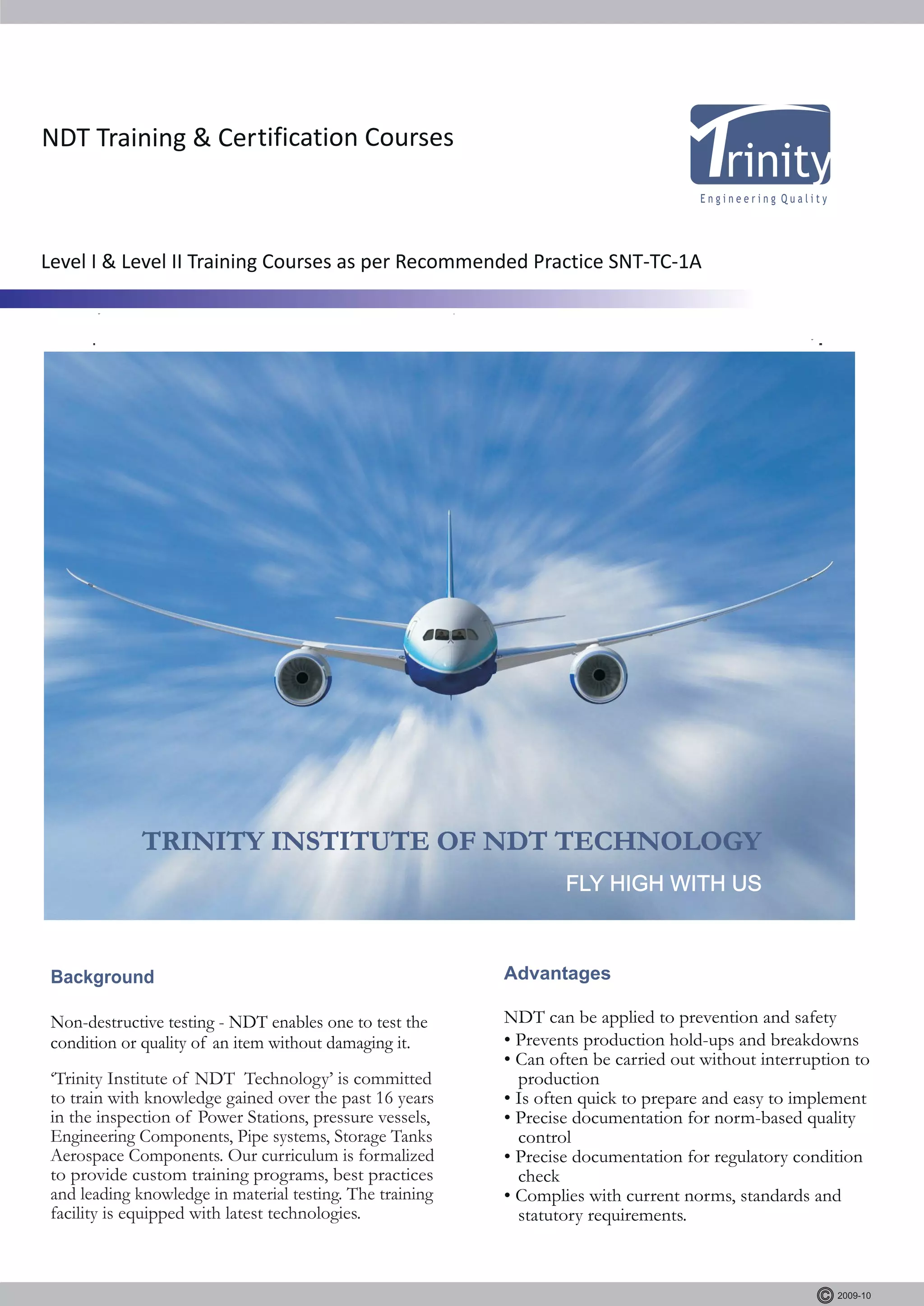 Trinity NDT, India training courses institute brochure PDF