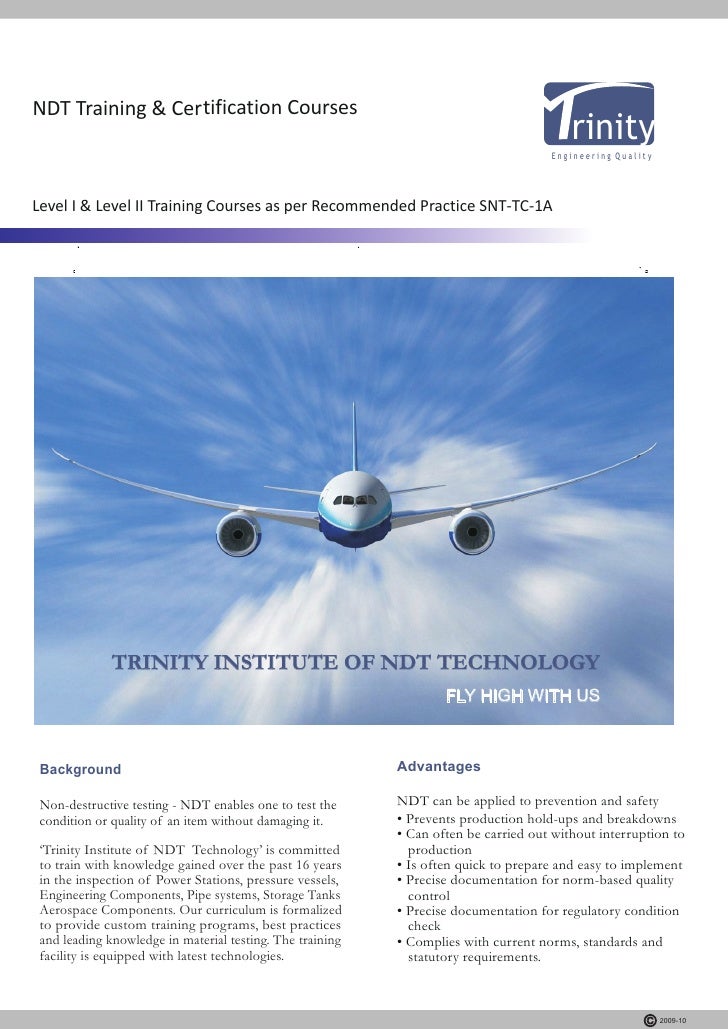 trinity ndt india training courses institute brochure