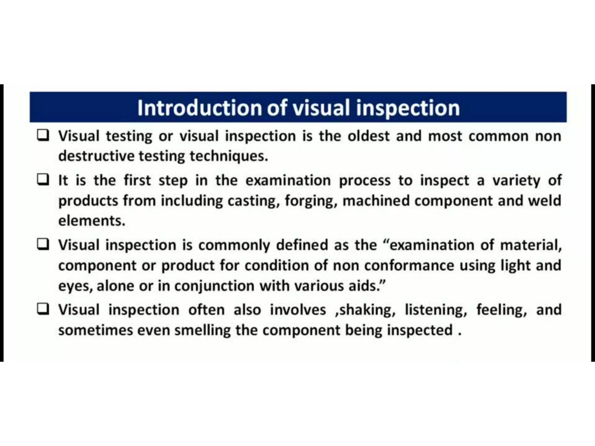 Ndt visual inspection PPT