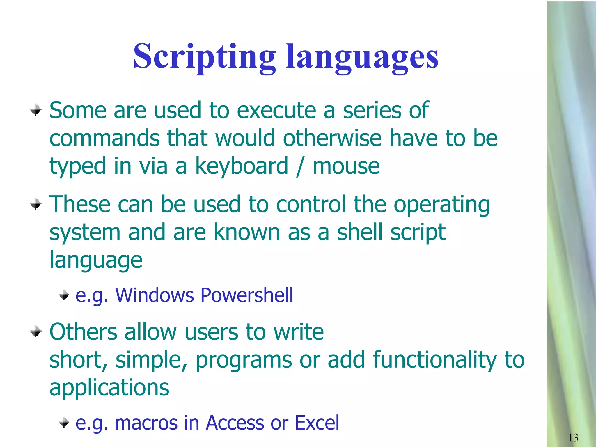 Ndu06 typesof language | PPTX | Programming Languages | Computing