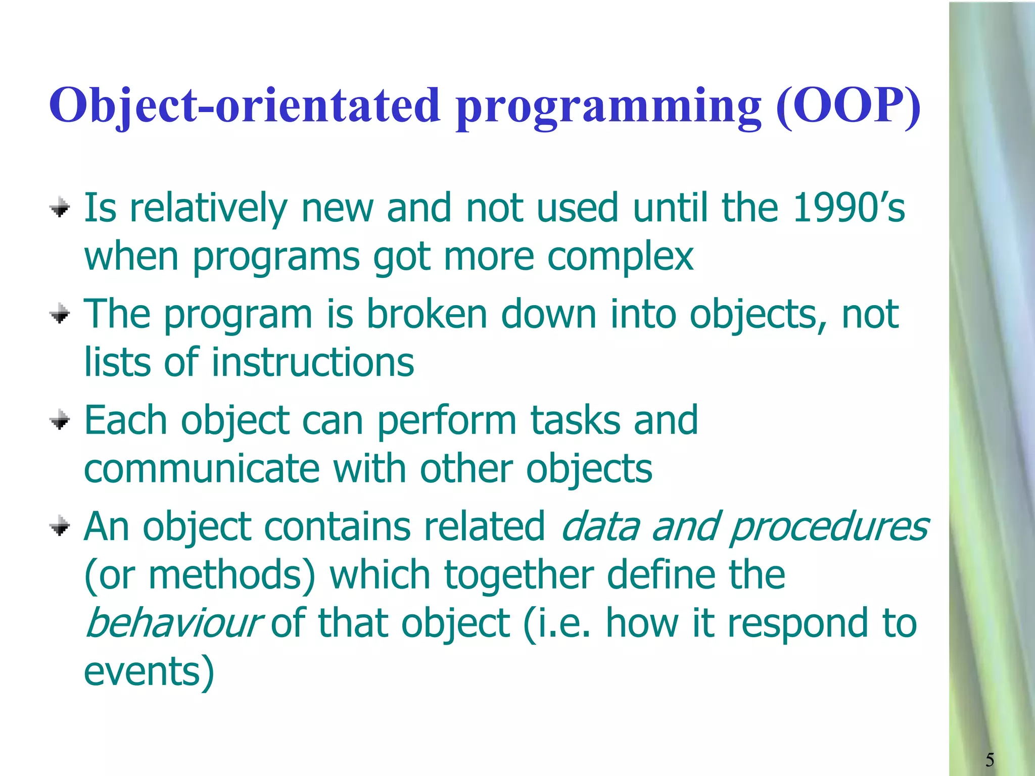 Ndu06 typesof language | PPTX | Programming Languages | Computing