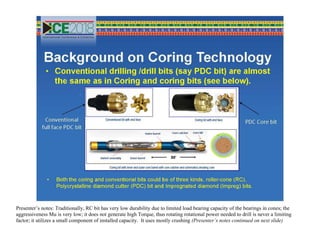 Mechanical Specific Energy (MSE) in Coring