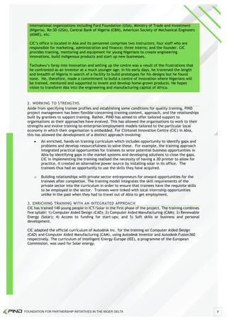 FOUNDATION FOR PARTNERSHIP INITIATIVES IN THE NIGER DELTA 7
 