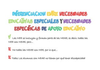 Tabla Neae NEAE. NEAE VS NEE. | PDF