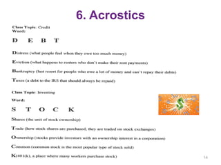 6. Acrostics
14
 