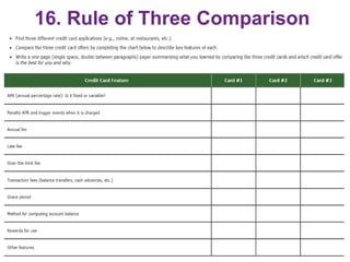 16. Rule of Three Comparison
26
 