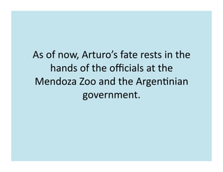 As	
  of	
  now,	
  Arturo’s	
  fate	
  rests	
  in	
  the	
  
hands	
  of	
  the	
  oﬃcials	
  at	
  the	
  
Mendoza	
  Z...