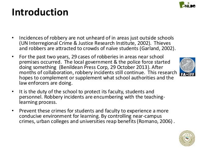 Dissertation on robbery in schools