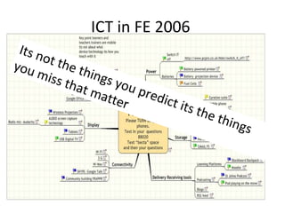 ICT in FE 2006  Its not the things you predict its the things you miss that matter  