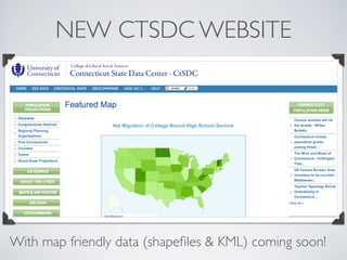 NEW CTSDC WEBSITE




With map friendly data (shapeﬁles & KML) coming soon!
 