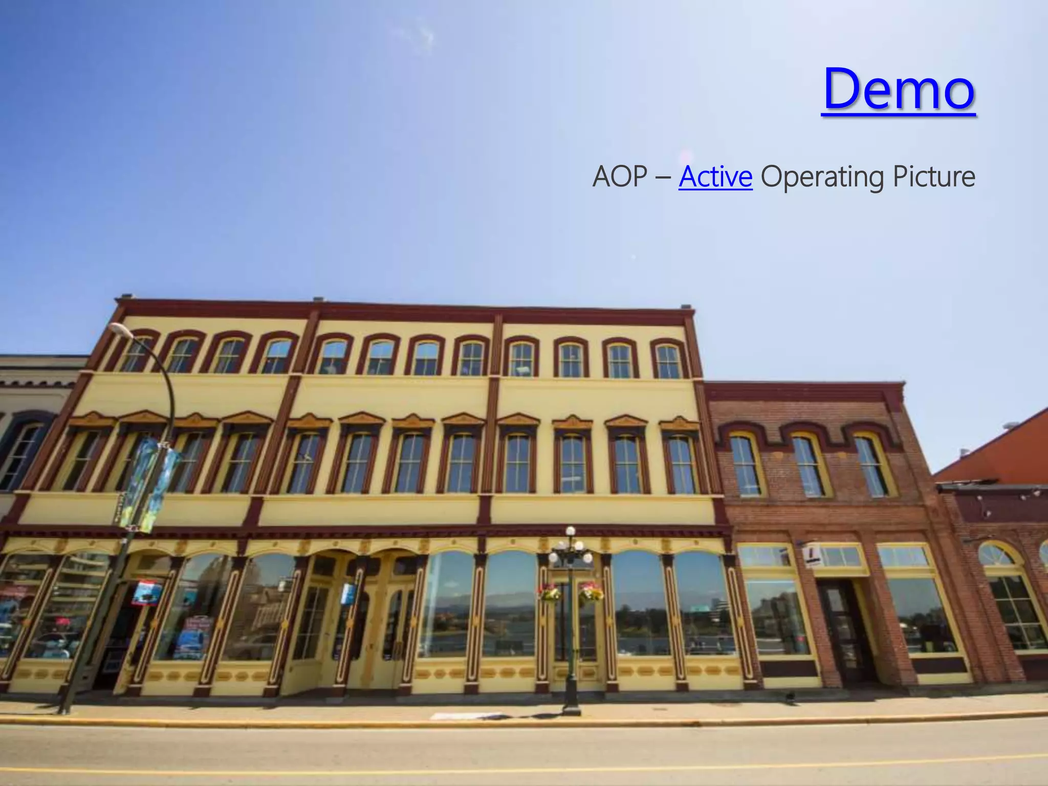 Demo
AOP – Active Operating Picture
 