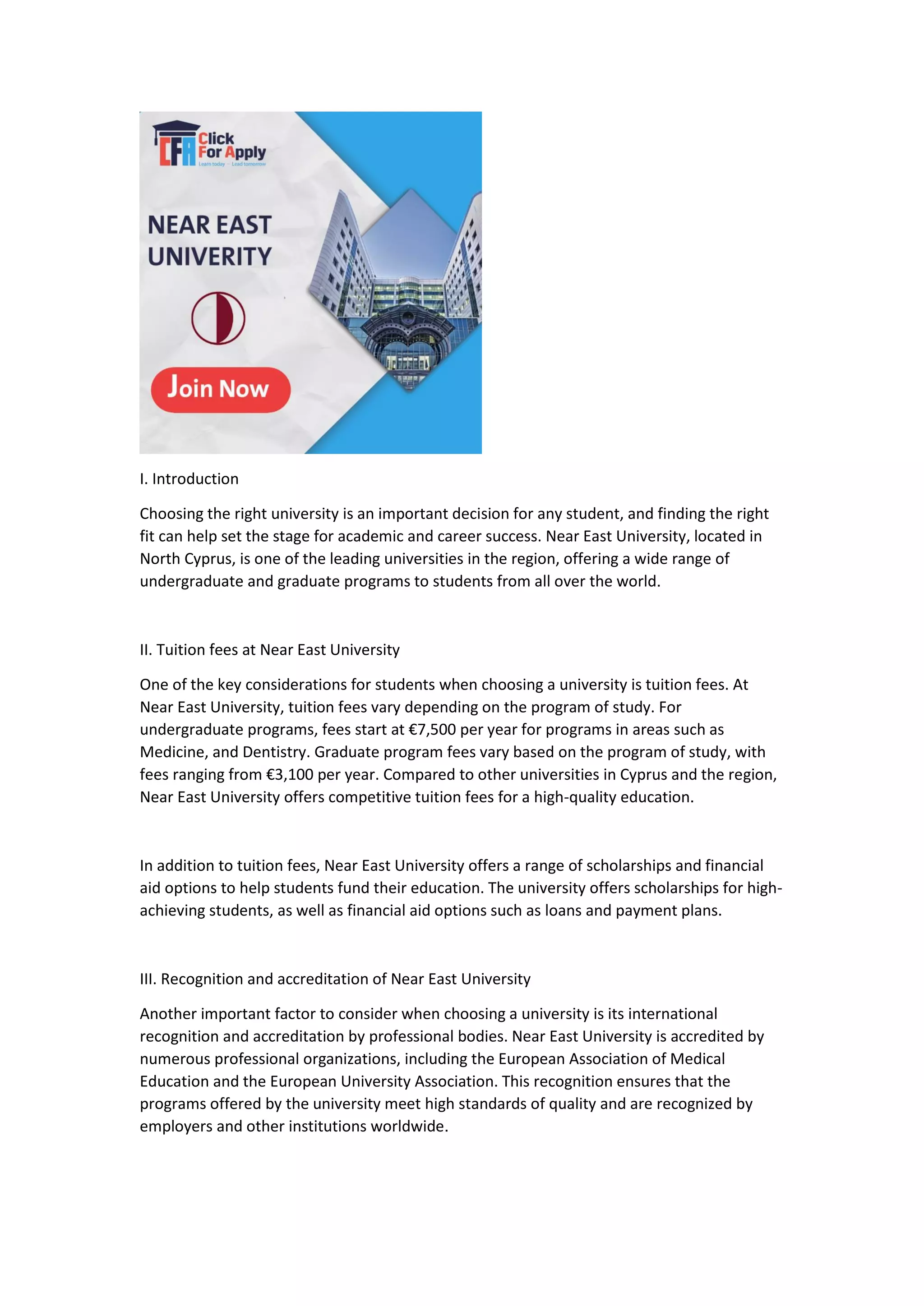 Near East University NEU | PDF