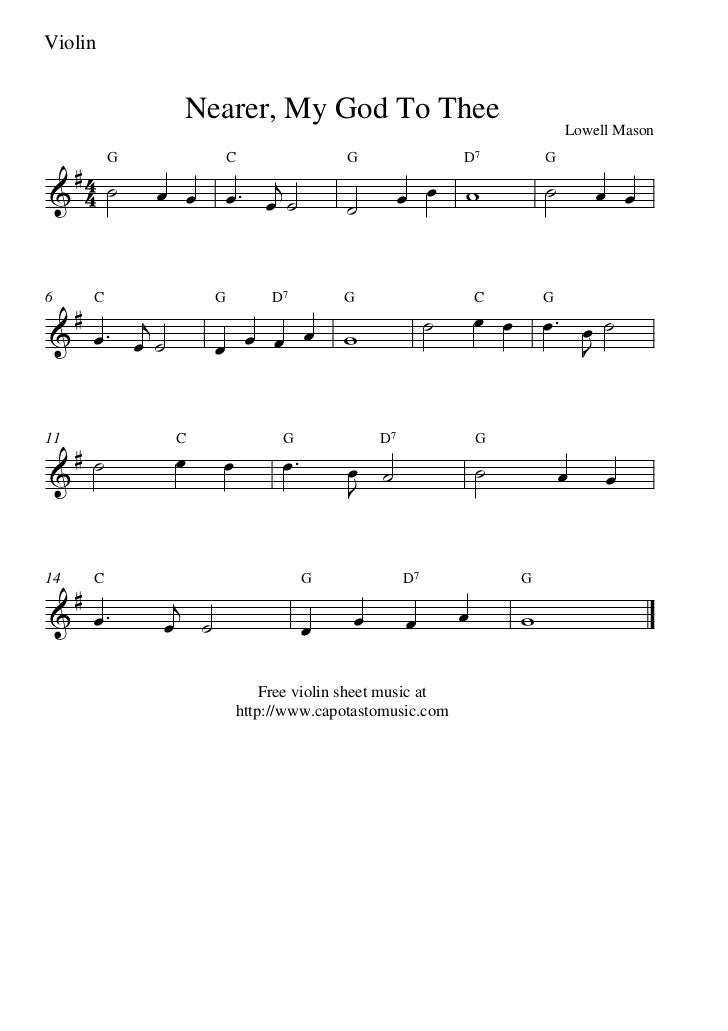 nearer my god to thee nearer my god to thee violin sheet music