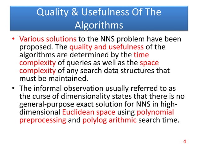 Nearest neighbor search | PPTX | Search | Internet