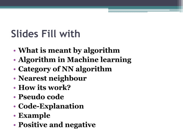 Nearest neighbour algorithm | PPT