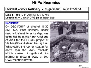 Insignificant Fire Near miss awareness for Petroleum Oil Refinery | PDF