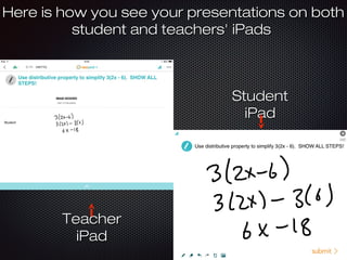 Here is how you see your presentations on bothHere is how you see your presentations on both
student and teachers' iPadsstudent and teachers' iPads
StudentStudent
iPadiPad
TeacherTeacher
iPadiPad
 