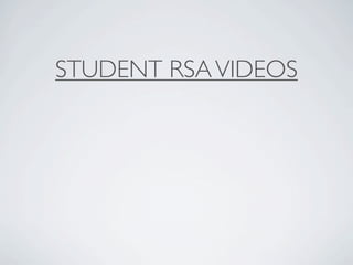 STUDENT RSA VIDEOS
 