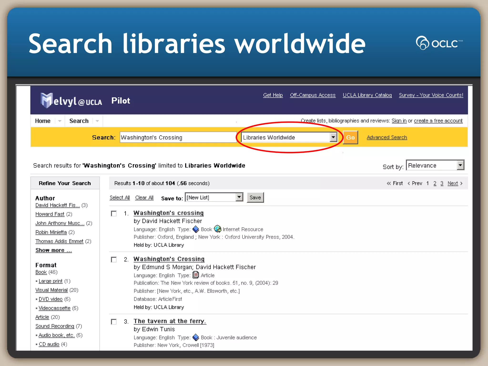 Search libraries worldwide
 